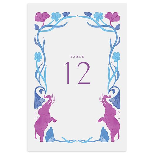 Indian Majestic Legacy Elephants Table Numbers French Blue Signature
