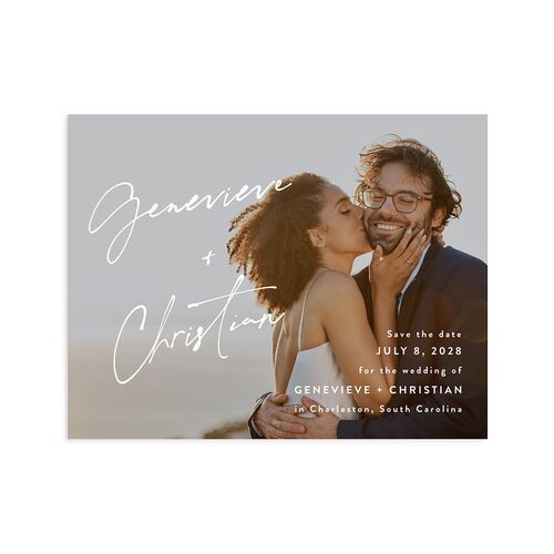 Written Names Save the Date Petite Cards Bisque Signature smooth Blank No Standard