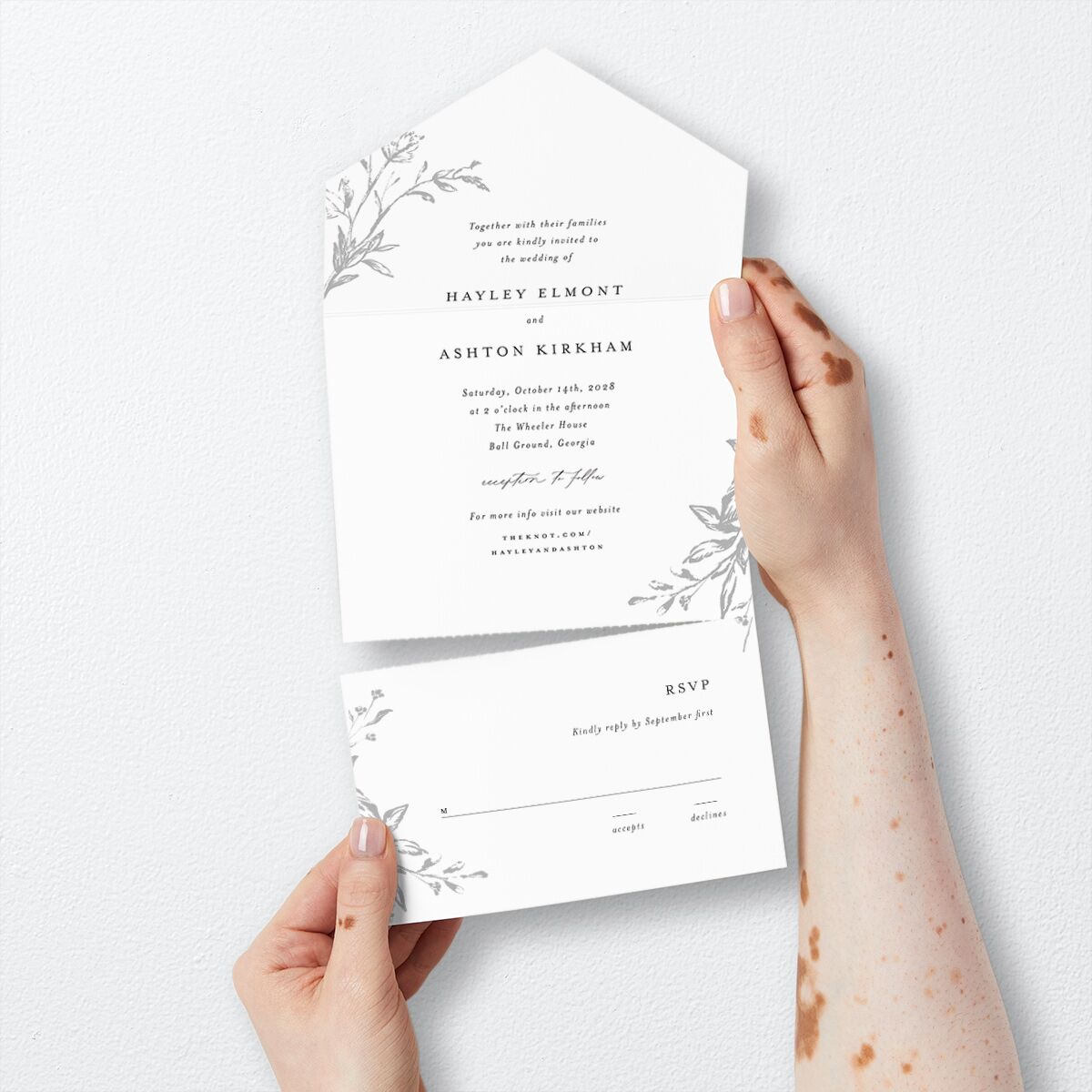 Shining Leaves All-in-One Wedding Invitations — view 3