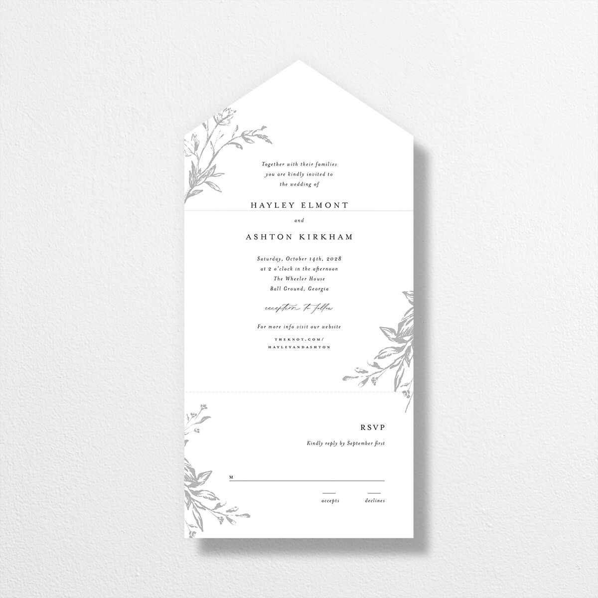 Shining Leaves All-in-One Wedding Invitations — view 1