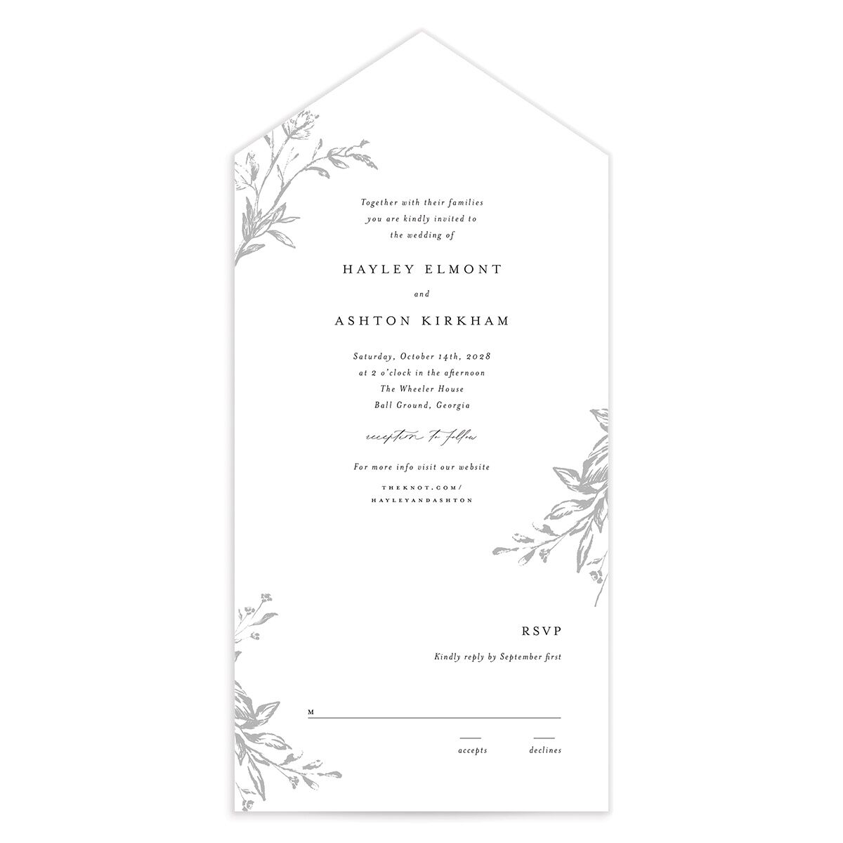 Shining Leaves All-in-One Wedding Invitations
