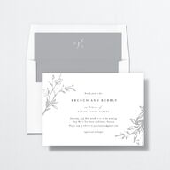 Shining Leaves Bridal Shower Invitations Pure White Signature