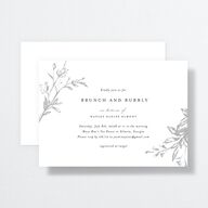 Shining Leaves Bridal Shower Invitations Pure White Signature