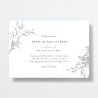 Shining Leaves Bridal Shower Invitations Pure White Signature