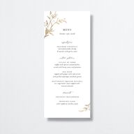 Shining Leaves Menus Pure White Gold Signature