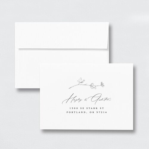 Shining Leaves Response Card Envelopes Pure White Standard White Return Address