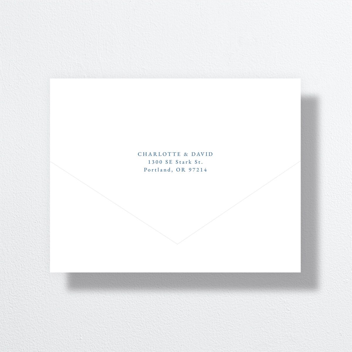 Vintage Bow All-in-One Wedding Invitations Regency Blue Signature Light Both Recipient and Return Addresses No