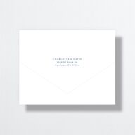 Vintage Bow All-in-One Wedding Invitations Regency Blue Signature Light Both Recipient and Return Addresses No