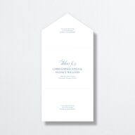 Vintage Bow All-in-One Wedding Invitations Regency Blue Signature Light Both Recipient and Return Addresses No