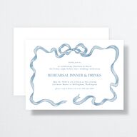 Vintage Bow Rehearsal Dinner Invitations Regency Blue Signature