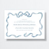 Vintage Bow Rehearsal Dinner Invitations Regency Blue Signature