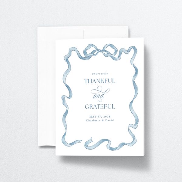 Vintage Bow Thank You Cards Regency Blue