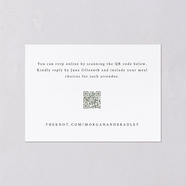 Botanical Accent Foil Wedding Response Cards Hunter Green Gold Signature Standard