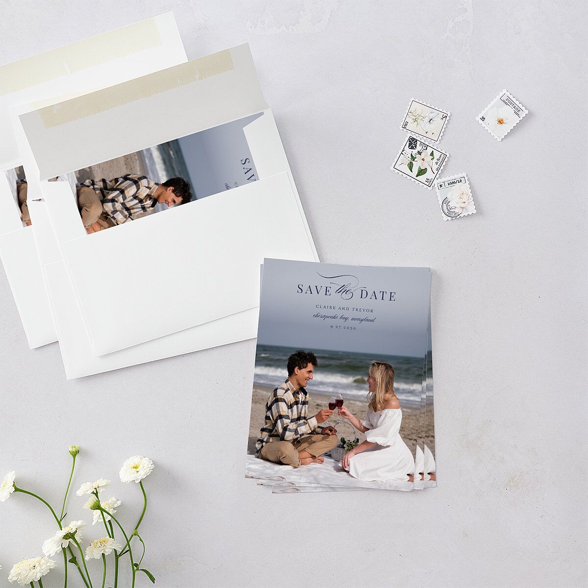 Elegant Lighthouse Save the Date Petite Cards — view 4
