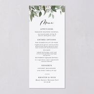 Eucalyptus Frame Menus No Foil Pure White Signature