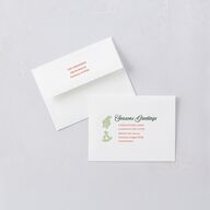Vintage Holiday Wreath Thank You Card Envelopes White Hunter Green Both Recipient and Return Addresses Signature Standard
