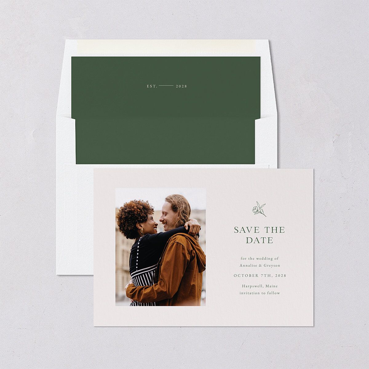 Simple Rustic Wreath Save the Date Cards Eucalyptus Signature smooth Blank No Standard