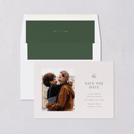 Simple Rustic Wreath Save the Date Cards Eucalyptus Signature smooth Blank No Standard