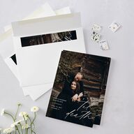 Til Death Save the Date Cards Licorice Signature smooth Blank No Arch