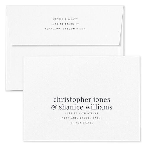 Floral Frame Rehearsal Dinner Invitation Envelopes White Regency Blue Both Recipient and Return Addresses Signature Standard
