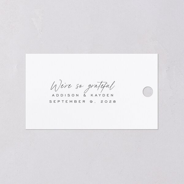 Metallic Edge Favor Gift Tags Gold Pure White Signature