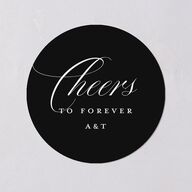 Classic Capture Engagement Party Stickers Midnight Circle