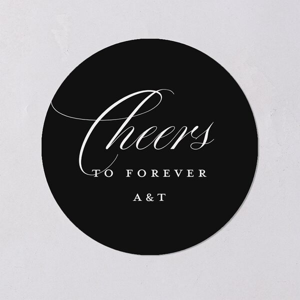 Classic Capture Engagement Party Stickers Midnight Circle
