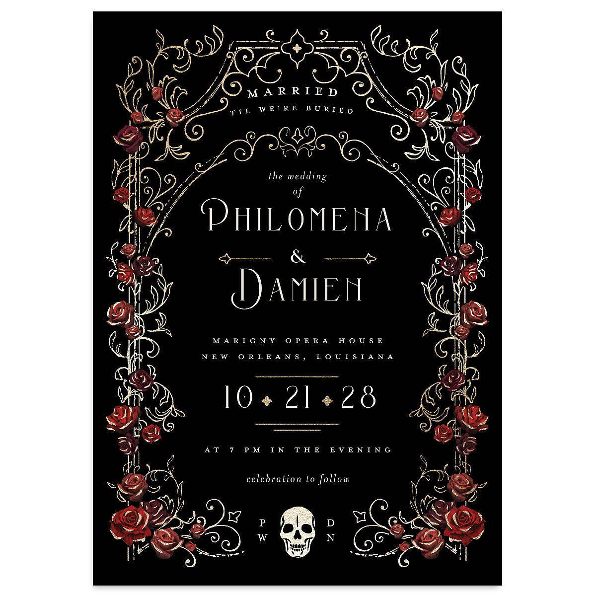 Gothic Gate Foil Wedding Invitations