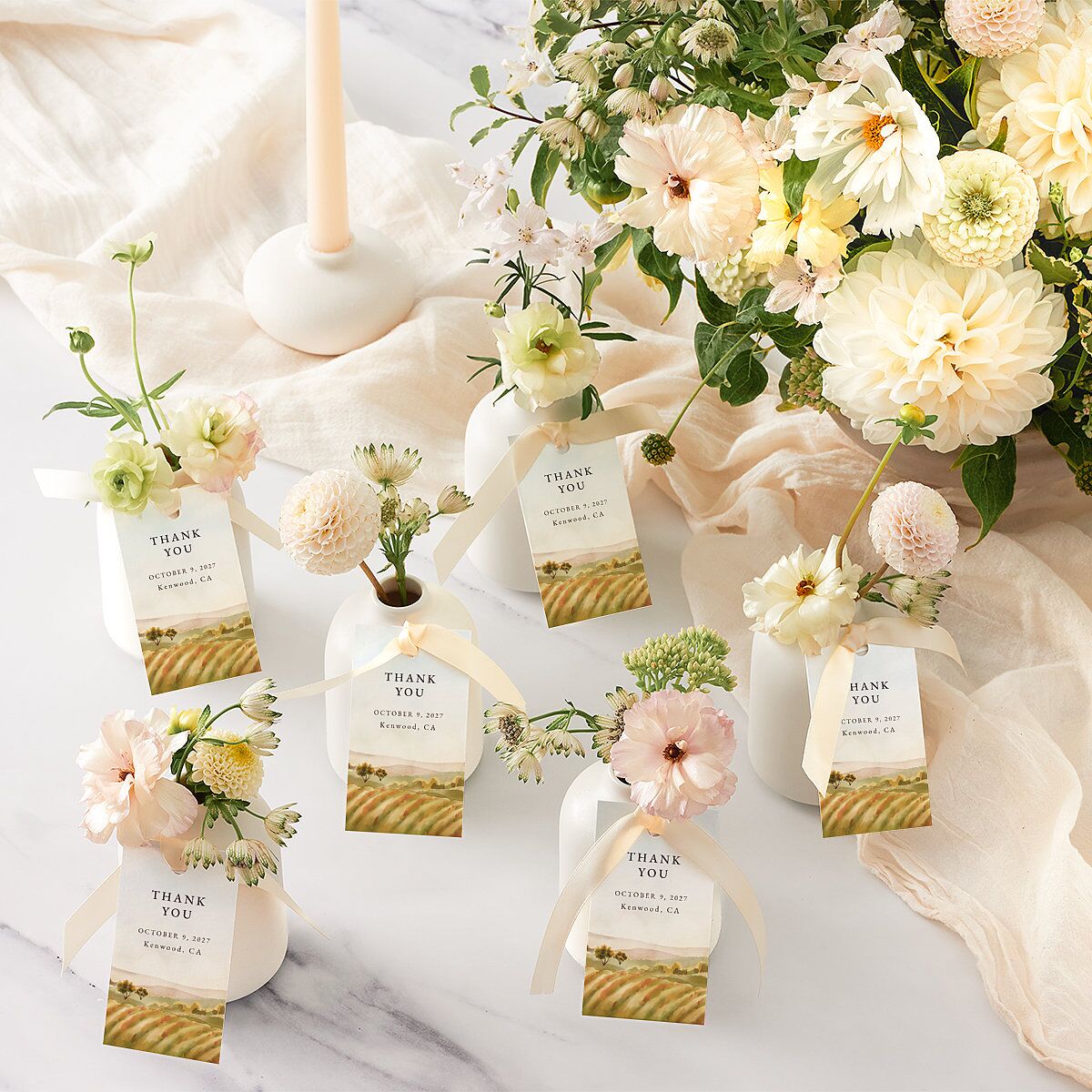 Romantic Vineyard Favor Gift Tags Rust Signature