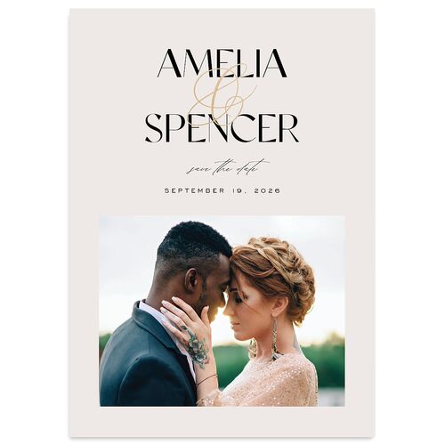 Together Save The Date Cards Gold Mist Signature smooth Blank No