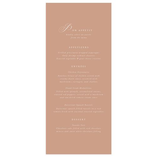 Once Upon a Time Menus Gold Rose Gold Signature