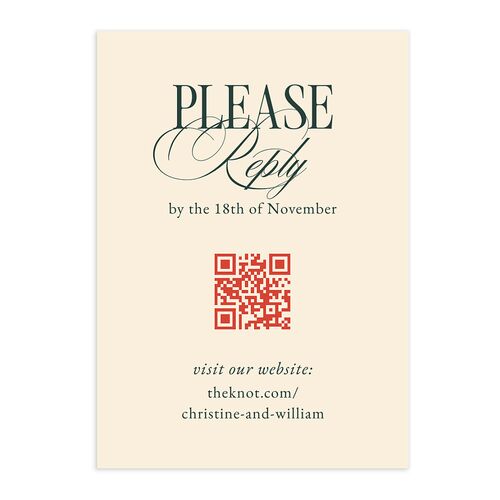 Elegant Vintage Christmas QR Code RSVP Cards Pastel Blue Signature Standard