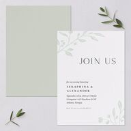 Botanical Initials Rehearsal Dinner Invitations Sea Foam Signature Blank