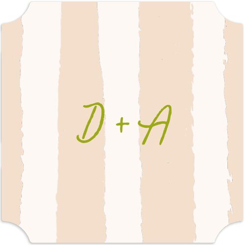 Eclectic Painted Stripes Wedding Stickers Pear Ticket
