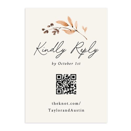 Leafy Garland Foil QR Code RSVP Cards Midnight Signature Standard