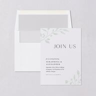Botanical Initials Rehearsal Dinner Invitations Sea Foam Signature Blank