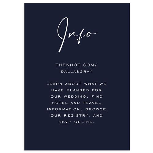 Simply Striking Wedding Enclosure Cards Navy Signature Standard