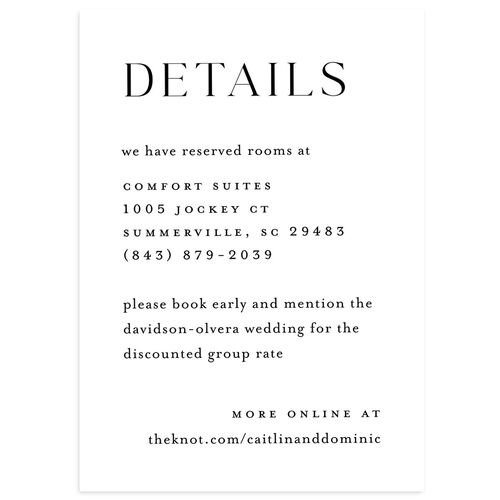 Classic Flourish Wedding Enclosure Cards Pure White Signature Standard