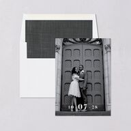 Love in NYC Save The Date Cards Medieval Grey Signature smooth Blank No Standard