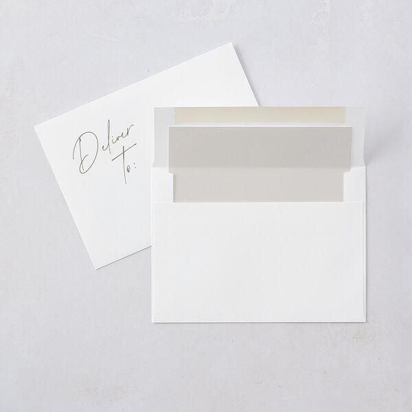 Corner Date Wedding Invitations Pure White Signature Blank No Standard