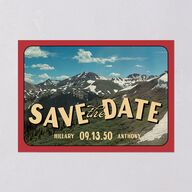 Retro Destination Postcard Inspired Save the Date Cards Red Clay Signature smooth Blank No Standard
