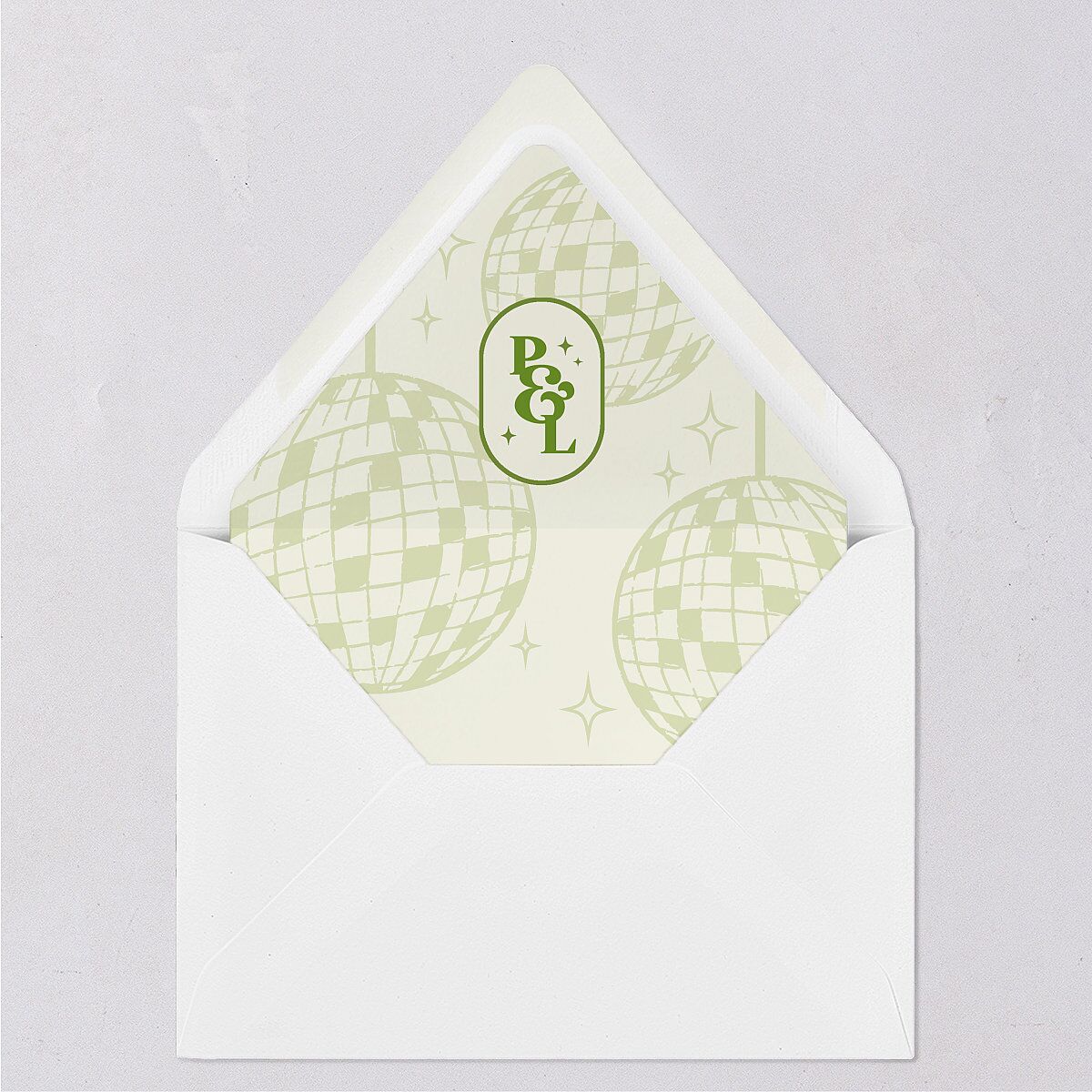 Colorful Retro Stripes Euro Envelope Liners Sea Foam Luxe