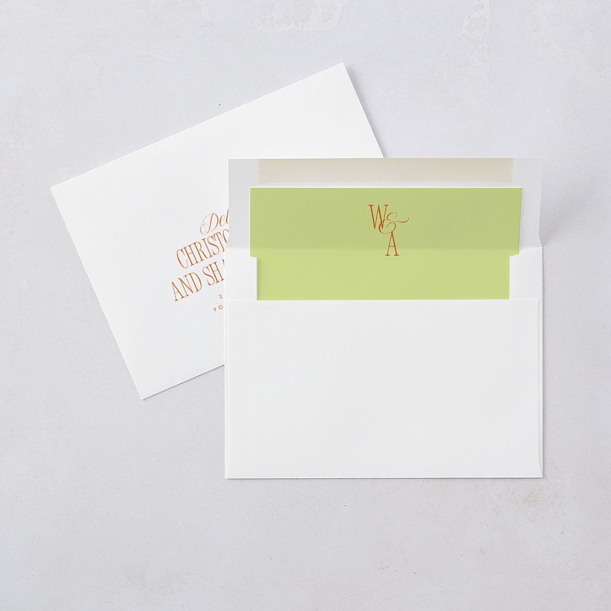 Hollywood Type Save the Date Cards Avocado Signature smooth Blank No Standard