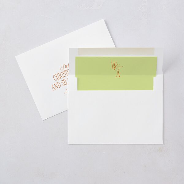 Hollywood Type Save the Date Cards Avocado Signature smooth Blank No Standard