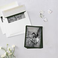 Refined Monogram Save the Date Petite Cards Dark Green Signature smooth Blank No Standard