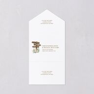 Farmhouse Lights All-in-One Wedding Invitations Walnut Signature Light Both Recipient and Return Addresses No