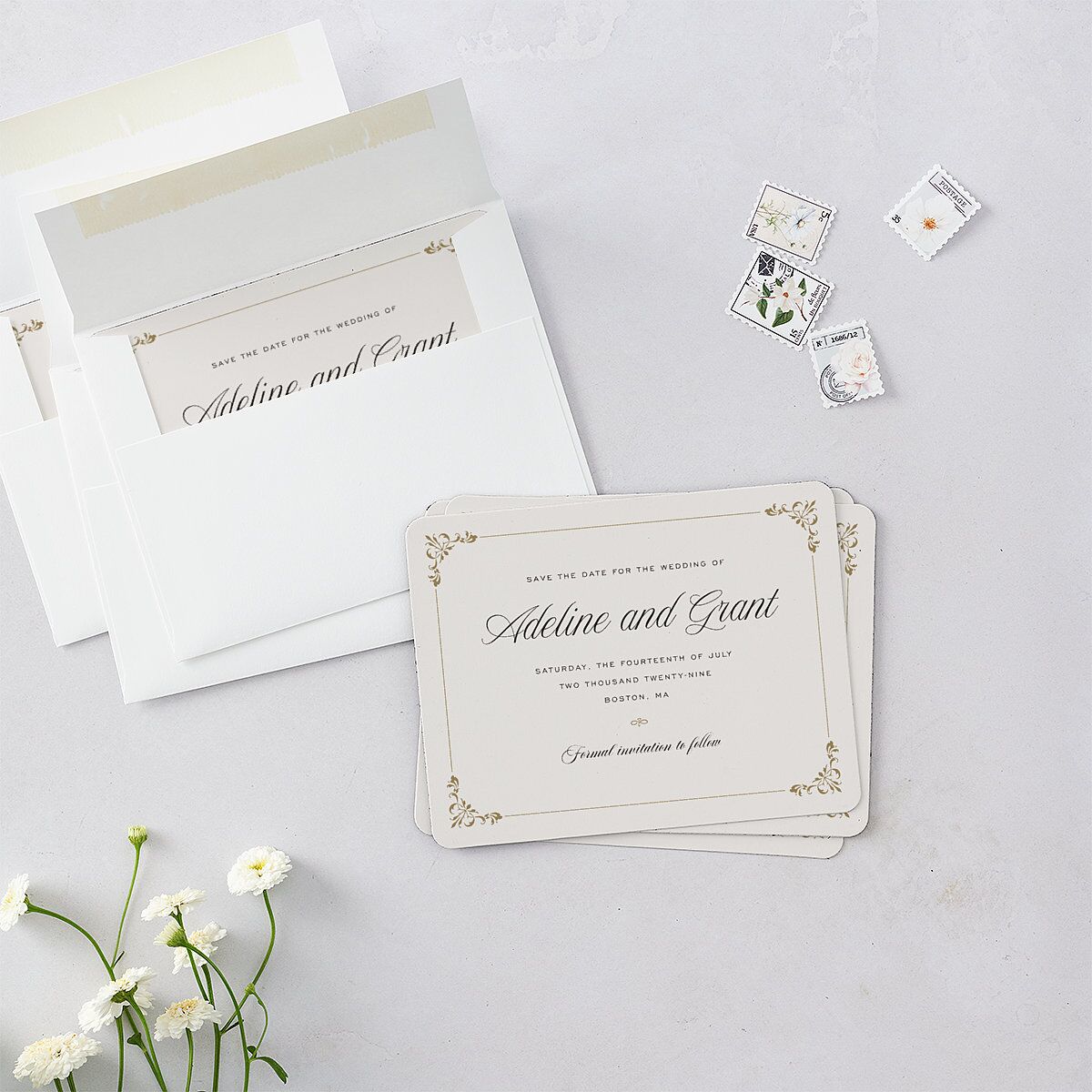 Old Money Save The Date Magnets Champagne Magnet Paper