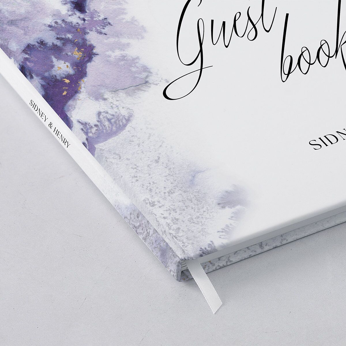 Painted Ethereal Wedding Guest Book Jewel Purple
