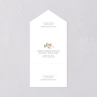 Leafy Rustic Monogram All-in-One Wedding Invitations Cotton Signature Light Both Recipient and Return Addresses No