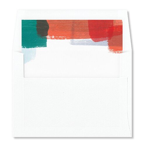 Brushstroke Holiday Envelope Liners Red Clay Standard